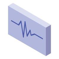 icono de cardiograma, estilo isométrico vector