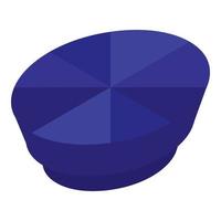 Blue carat gem icon, isometric style vector