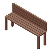 Park bench icon, isometric style vector