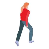 Running woman icon, isometric style vector