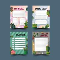 Journal Template with Succulents Concept vector