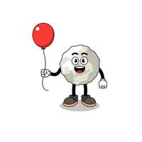 Cartoon of crumpled paper holding a balloon vector