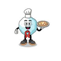 Illustration of snowball as an italian chef vector