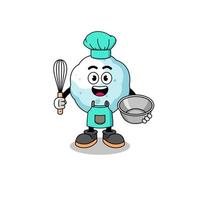 Illustration of snowball as a bakery chef vector