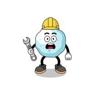 Character Illustration of snowball with 404 error vector