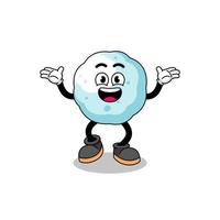 snowball cartoon searching with happy gesture vector