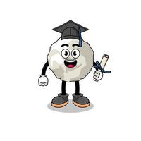 crumpled paper mascot with graduation pose vector