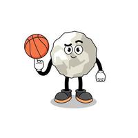 crumpled paper illustration as a basketball player vector