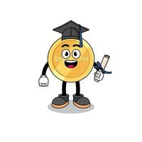 malaysian ringgit mascot with graduation pose vector