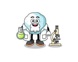 Mascot of snowball as a scientist vector