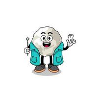 Illustration of crumpled paper mascot as a dentist vector