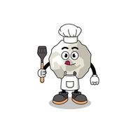 Mascot Illustration of crumpled paper chef vector