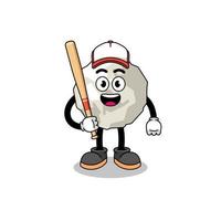 crumpled paper mascot cartoon as a baseball player vector