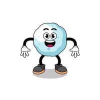 snowball cartoon with surprised gesture vector