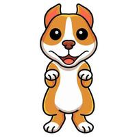 Cute little pitbull cartoon posing vector