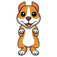 Cute little pitbull cartoon posing vector