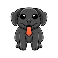 dibujos animados lindo perro labrador negro vector
