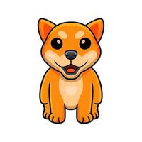 Cute shiba inu dog cartoon vector