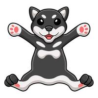 Cute black shiba inu dog cartoon posing vector