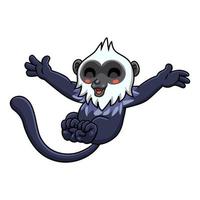 Cute white headed langur cartoon posing vector