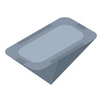 Grey rock gem icon, isometric style vector