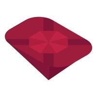 Ruby gemstone icon, isometric style vector