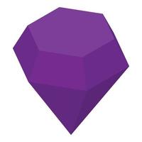 Violet gemstone icon, isometric style vector