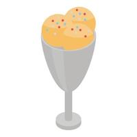 Ball ice cream icon, isometric style vector