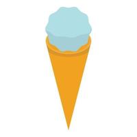 Blue cone ice cream icon, isometric style vector