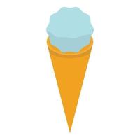 Blue cone ice cream icon, isometric style vector