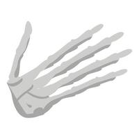 Hand skeleton icon, isometric style vector