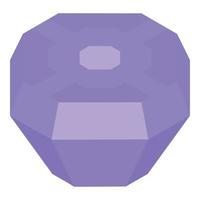 Purple gem stone icon, isometric style vector