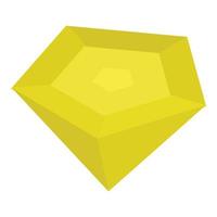 Yellow gem icon, isometric style vector