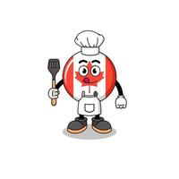 Mascot Illustration of canada flag chef vector