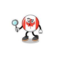 Mascot of canada flag searching vector