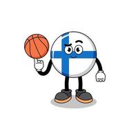 finland illustration as a basketball player vector