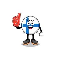 Cartoon mascot of finland number 1 fans vector