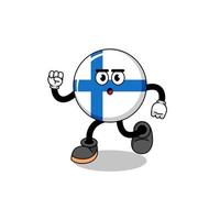 corriendo ilustración de mascota de finlandia vector