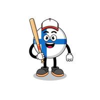 finland mascot cartoon as a baseball player vector