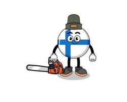 finland illustration cartoon as a lumberjack vector