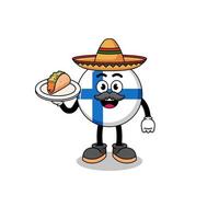 caricatura de carácter de finlandia como chef mexicano vector