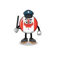 ilustración de dibujos animados de la policía de bandera de canadá vector