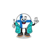 Illustration of finland mascot as a dentist vector