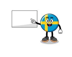 ilustración de la bandera de suecia haciendo una presentación vector