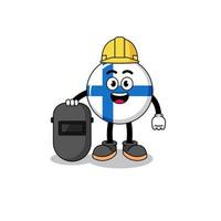 Mascot of finland as a welder vector