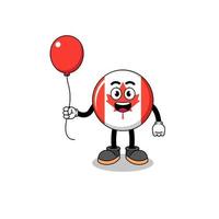 Cartoon of canada flag holding a balloon vector