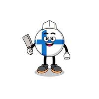 mascota de finlandia como carnicero vector