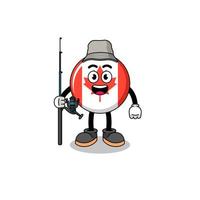 Mascot Illustration of canada flag fisherman vector