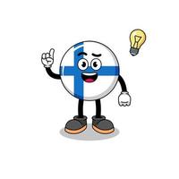 dibujos animados de finlandia con una pose de idea vector