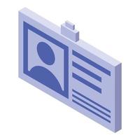 Nurse id card icon, isometric style vector